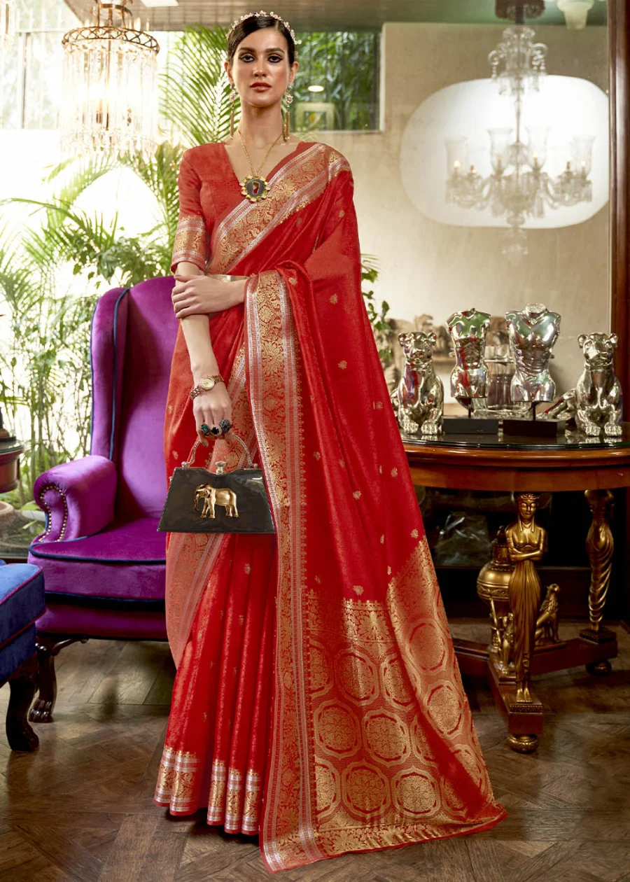Royal Crimson Pure Kanjivaram Silk Saree