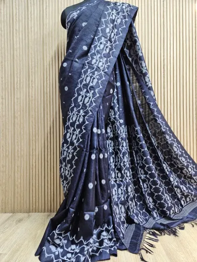 Indigo Blue Handloom Silk Saree